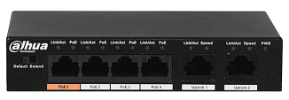 Коммутатор Dahua PFS3000 DH-PFS3106-4ET-60 5 ports